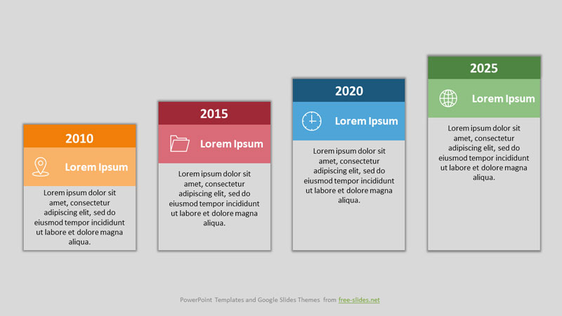4 Stage Infographics Powerpoint Template - Steps Up
