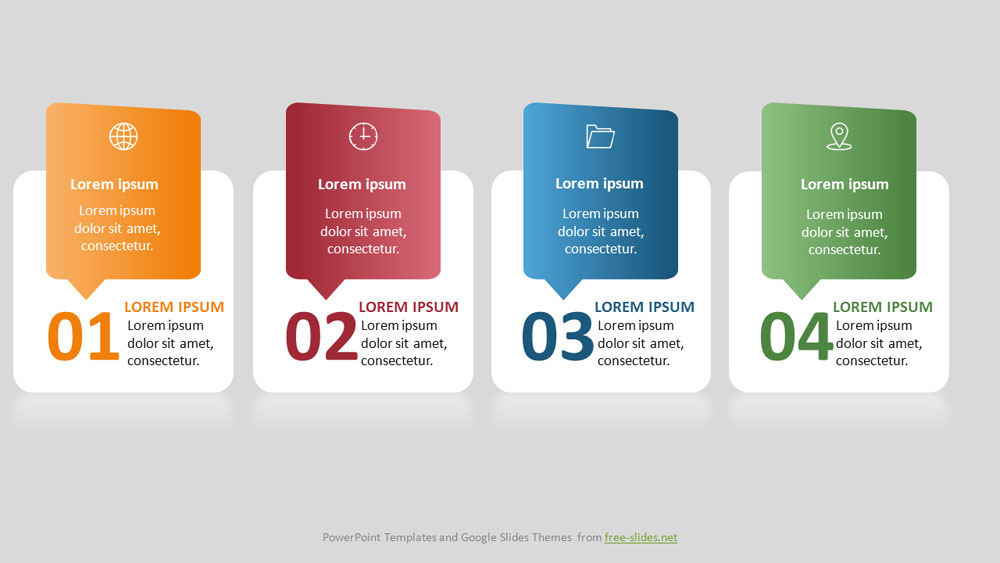 4 stage rectangles with rounded corners Infographic