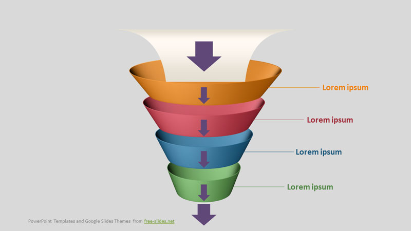 4 Step Funnel Infographics Powerpoint Template