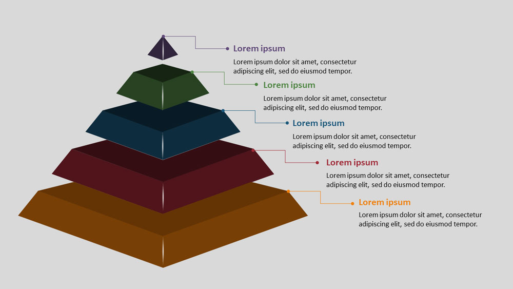 5 step 3D pyramid Infographic