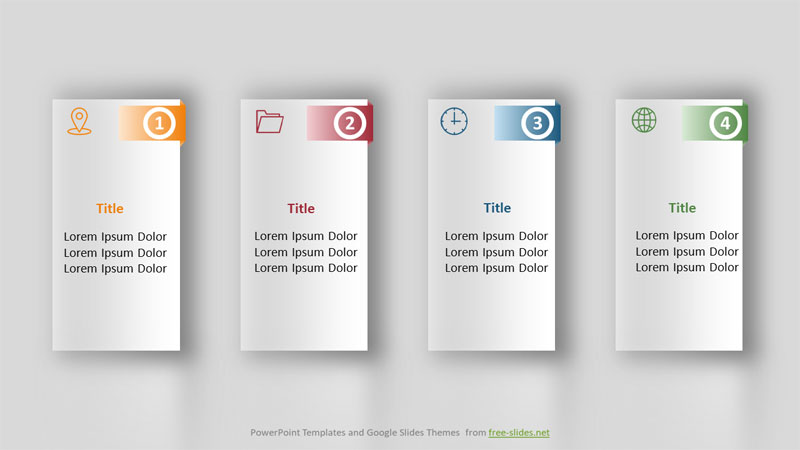 Rectangles with Shadows - 4 Stage Infographics Powerpoint Template