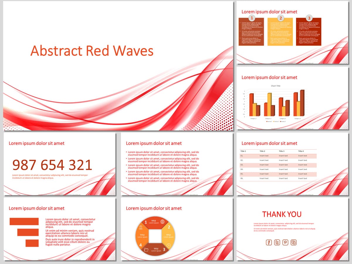 Abstract Red Waves - Free PowerPoint Template and Google Slides Theme