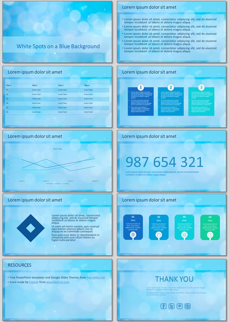 White Spots On A Blue Background - Free Presentation Template