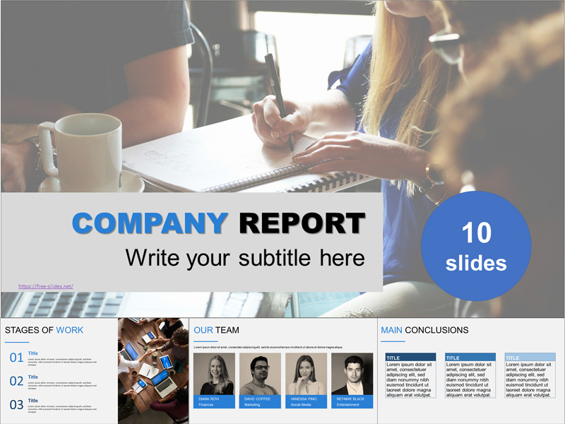 Сompany report free powerpoint template