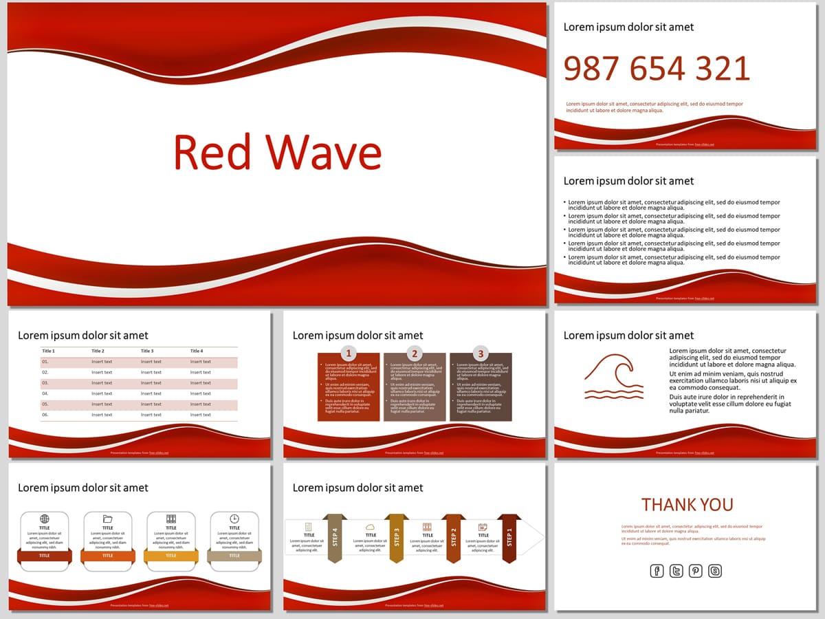 Red Wave - Free Presentation Template
