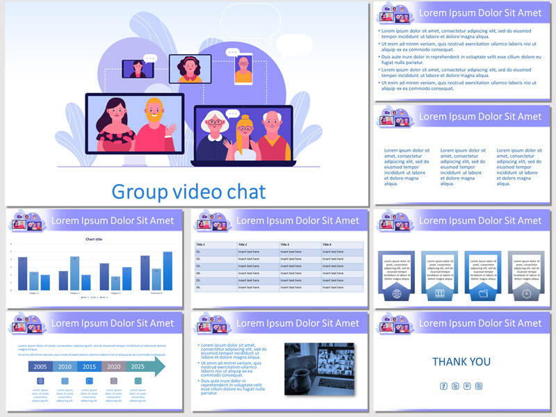 group video chat free presentation template