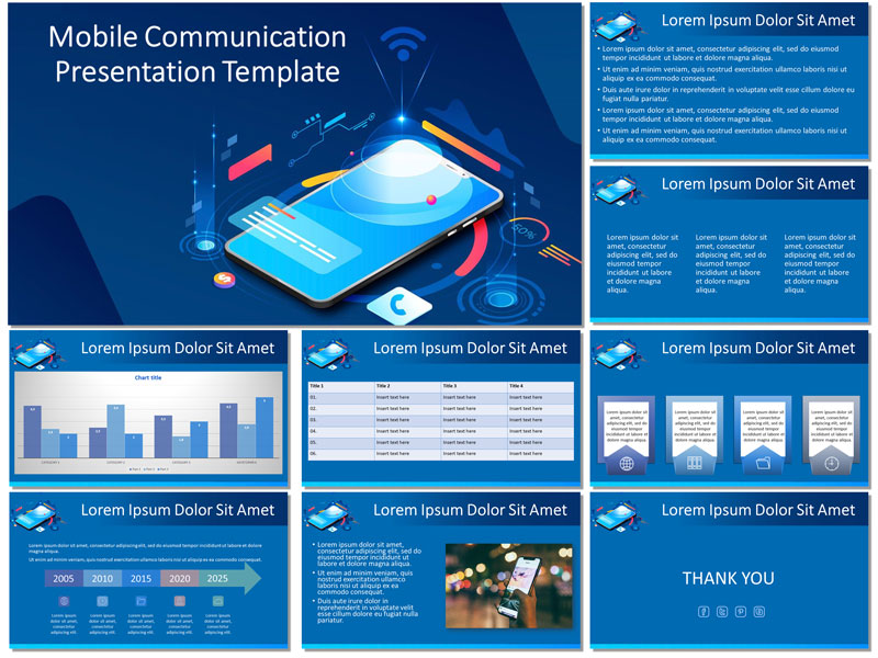 mobile communication free presentation template