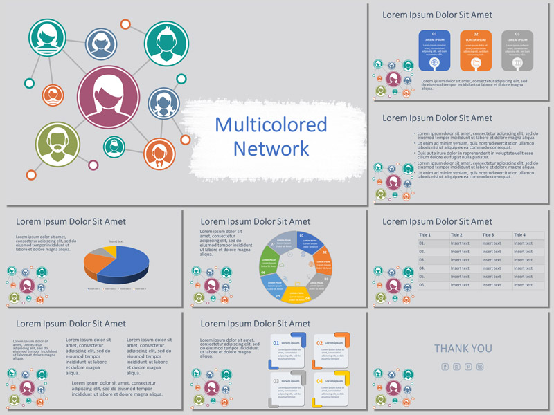 Multicolored Network Presentation Template
