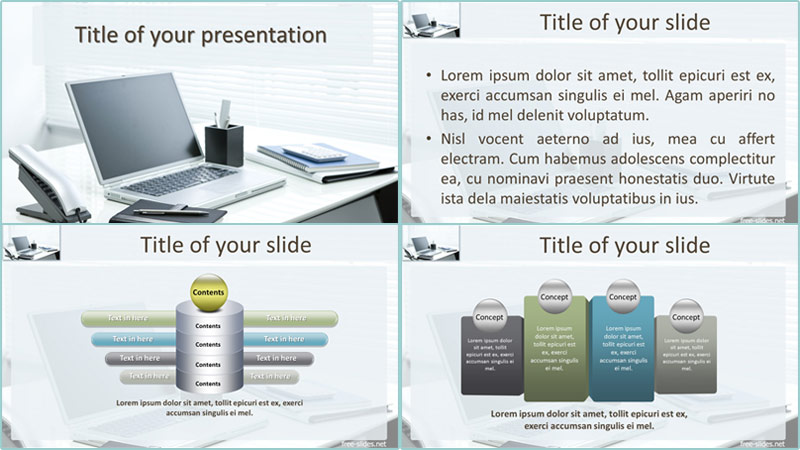 Workspace powerpoint template from free-slides.net