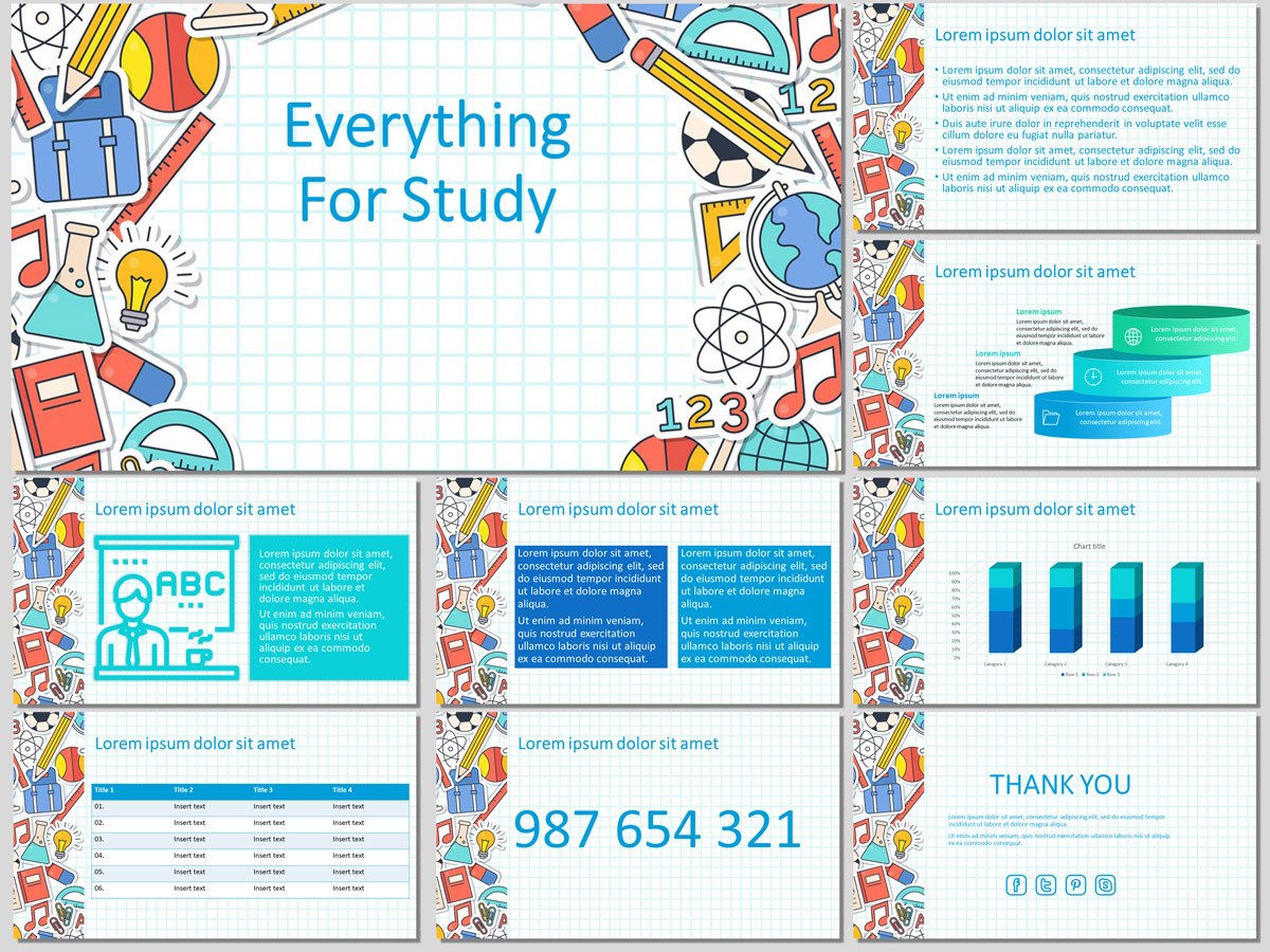 Everything for Study - Free PowerPoint Template and Google Slides Theme