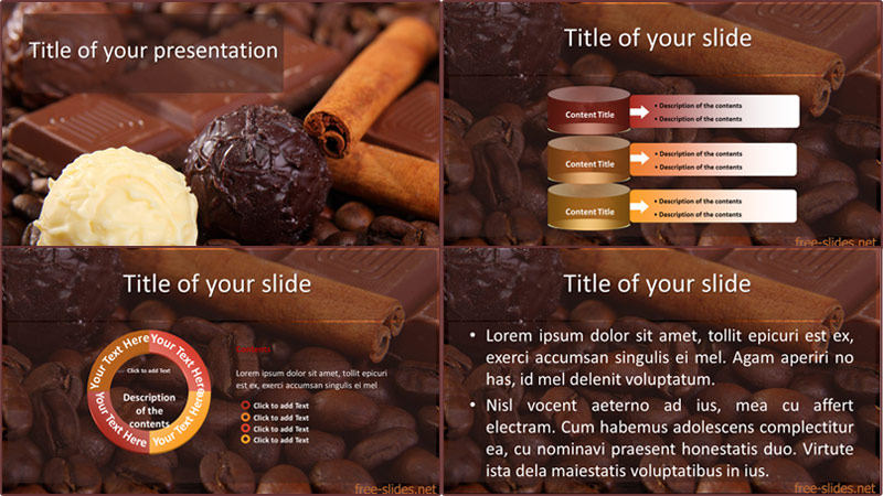 Chocolate powerpoint template from free-slides.net