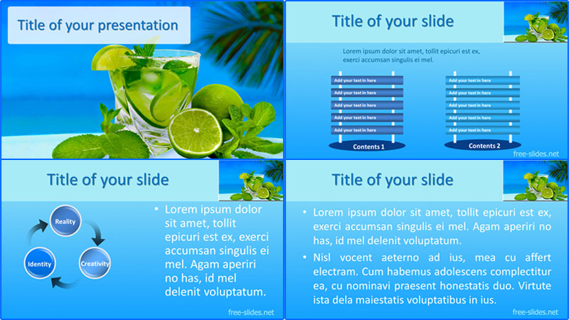 Coctail majito powerpoint template from free-slides.net