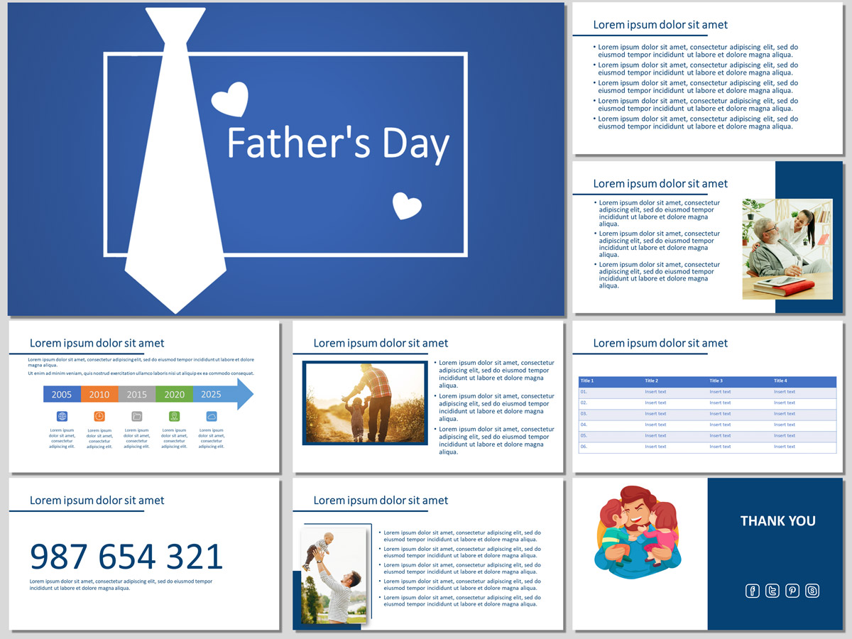 Father's Day PowerPoint Template and Google Slides Theme