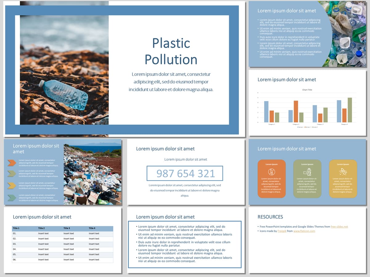 Plastic Pollution - Free PowerPoint Template and Google Slides Theme