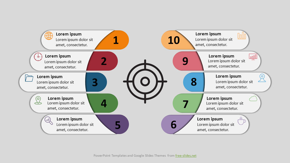 10 stage infographic with a circle in the center