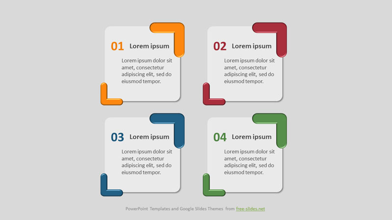 4 Stage Infographic Powerpoint Template - Squares