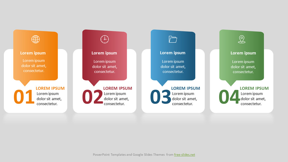 4-stage infographic c rectangles with rounded corners - free ...