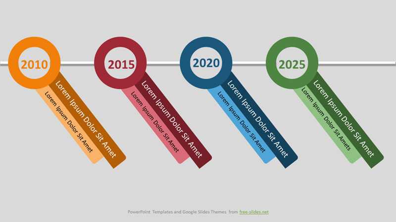 4-step Infographic Powerpoint Template - Circles Along the Line