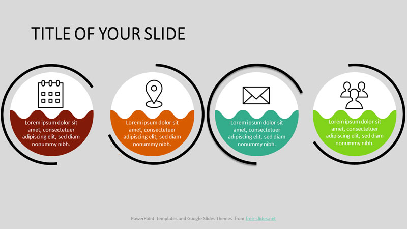 Circles with wavy lines in the middle PowerPoint Infographic Template