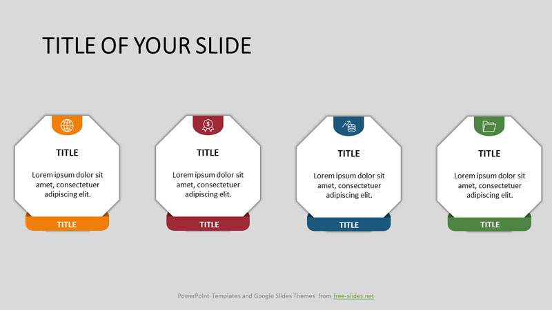 Octagons on stands Infographic Template