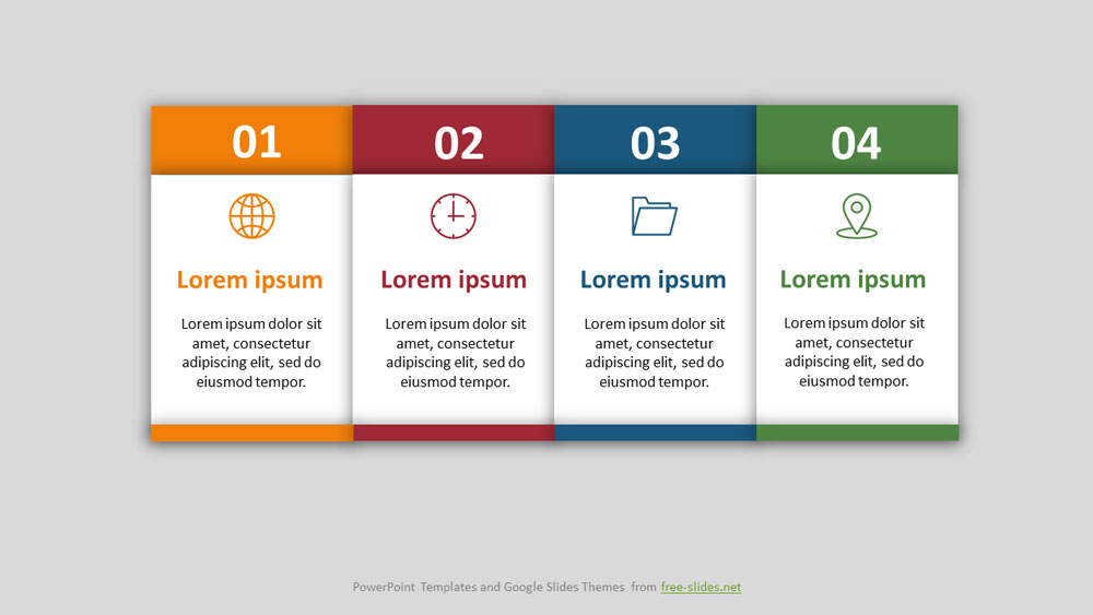 Universal 4 Step Infographic with Rectangles