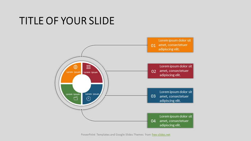 Pie chart with rectangular callouts