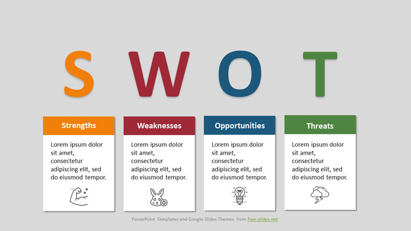 SWOT Analysis Infographic Powerpoint Template - Big Letters