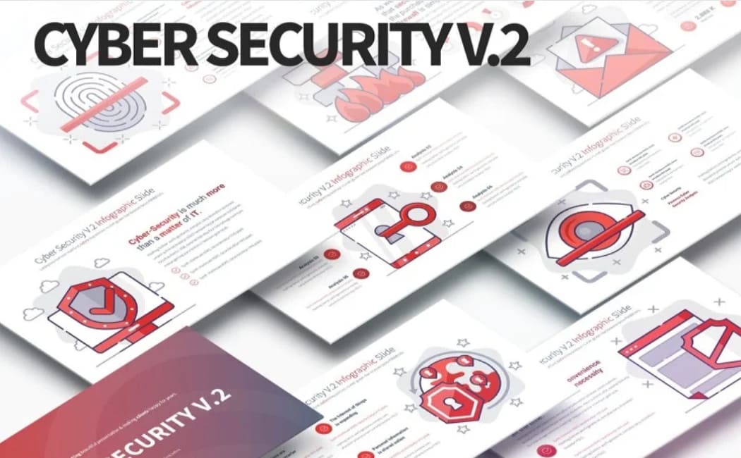 Cyber Security V.2 - PowerPoint Infographics Slide