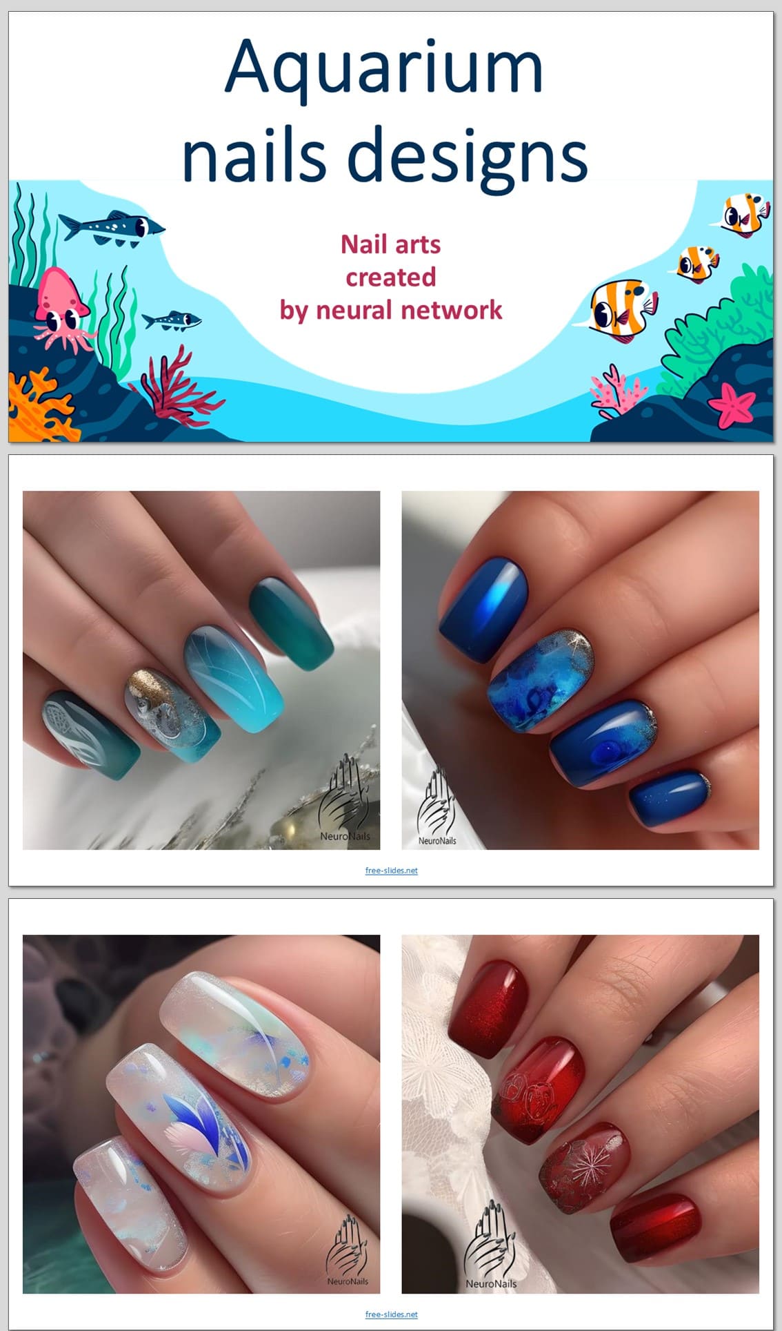 Neural network creates akvarium nails designs