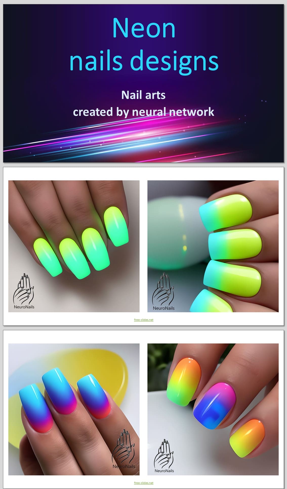 Neon network creates fall nails designs