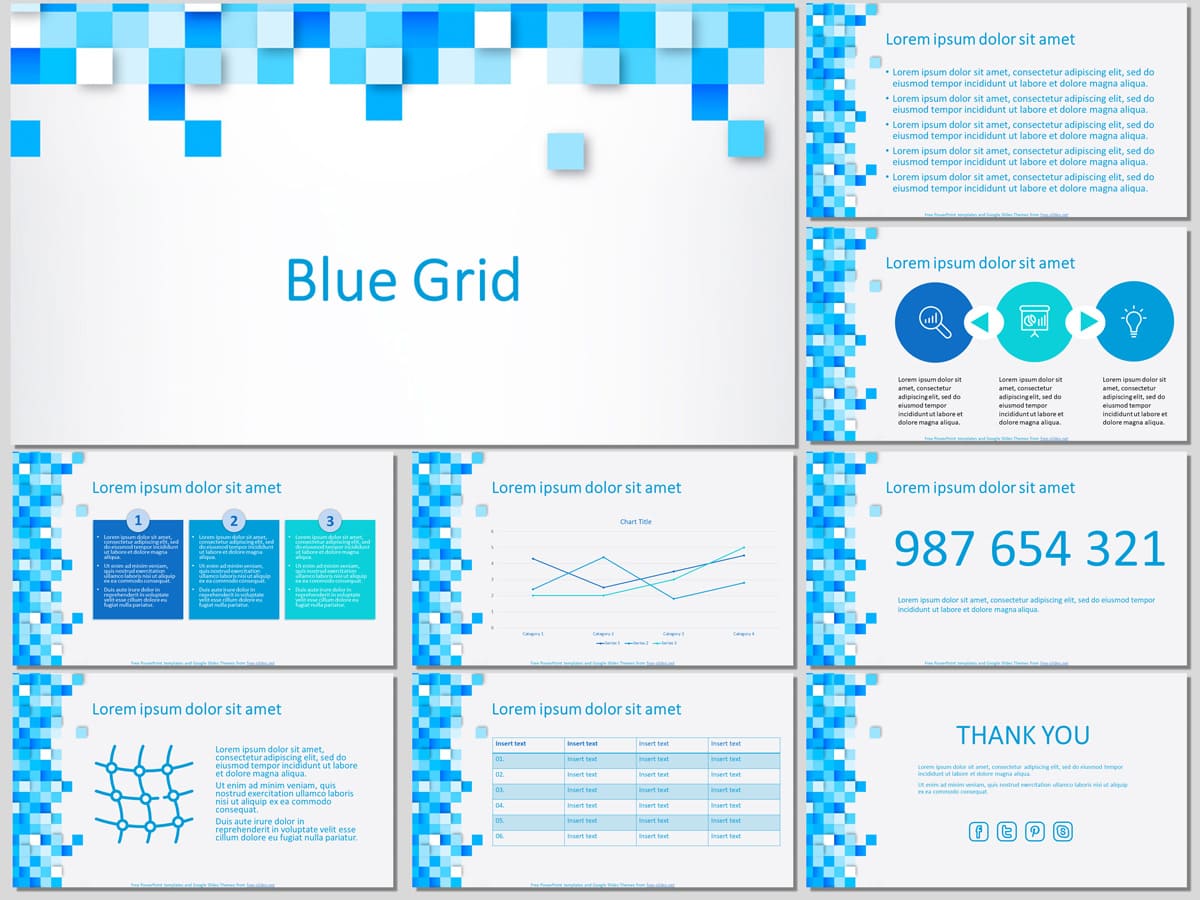 Blue Grid - Free PowerPoint Template and Google Slides Theme