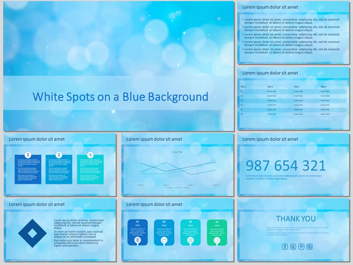 White Spots On A Blue Background - Free PowerPoint Template and Google Slides Theme