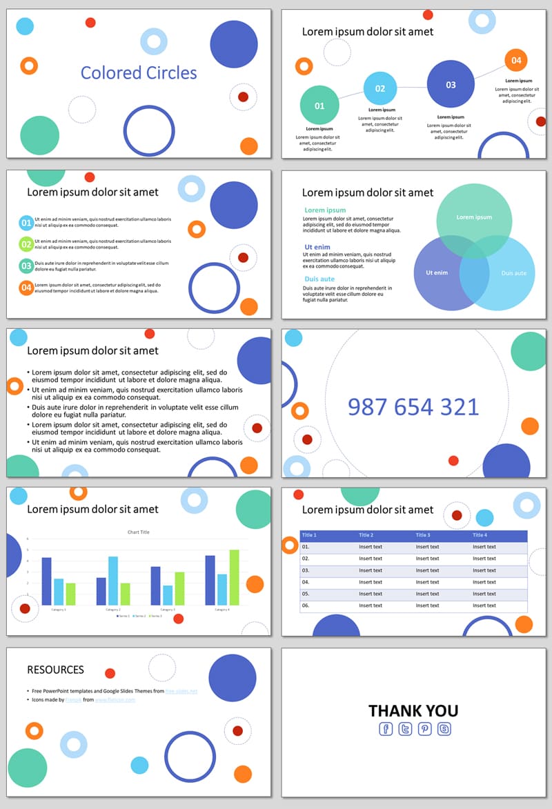 Colored Circles - Free Presentation Template