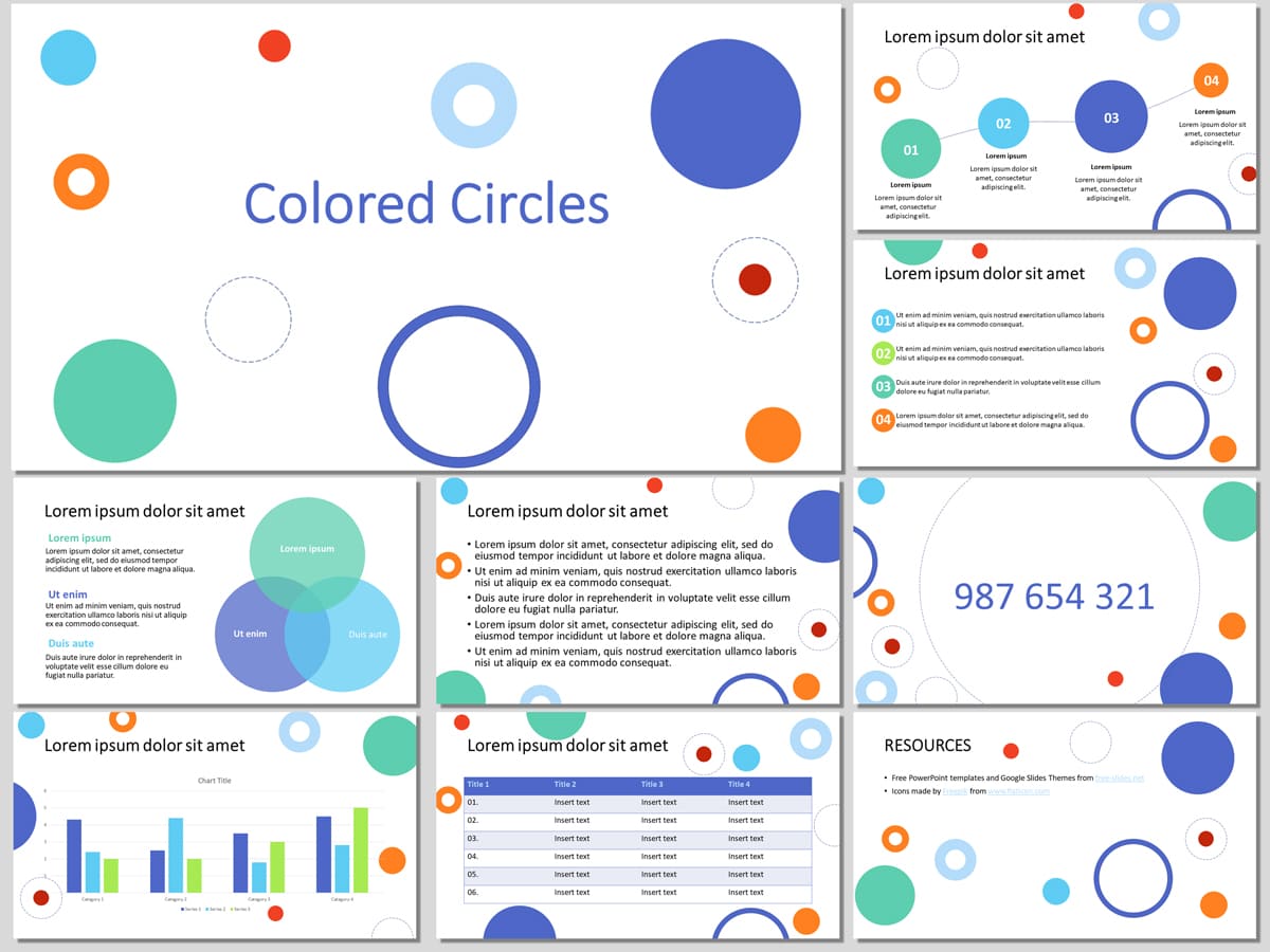 Colored Circles - Free PowerPoint Template and Google Slides Theme