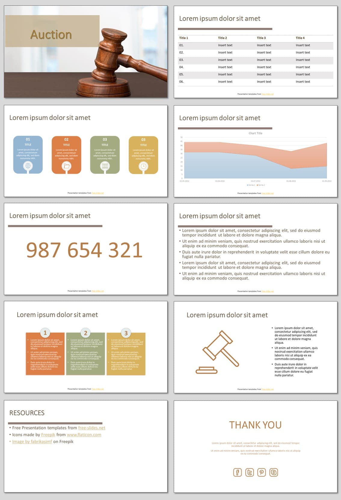 Free Auction PowerPoint Template and Google Slides Theme