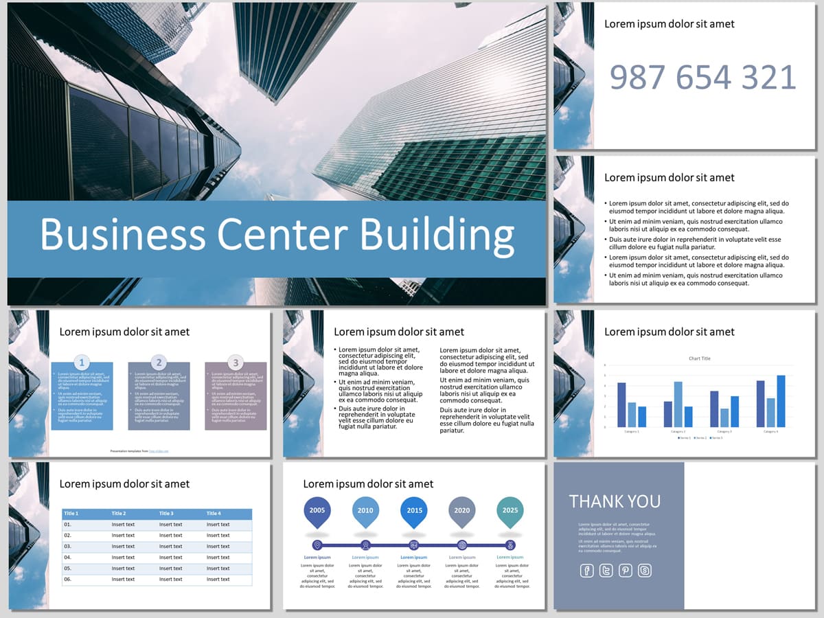 Business Center Building - Free Presentation Template