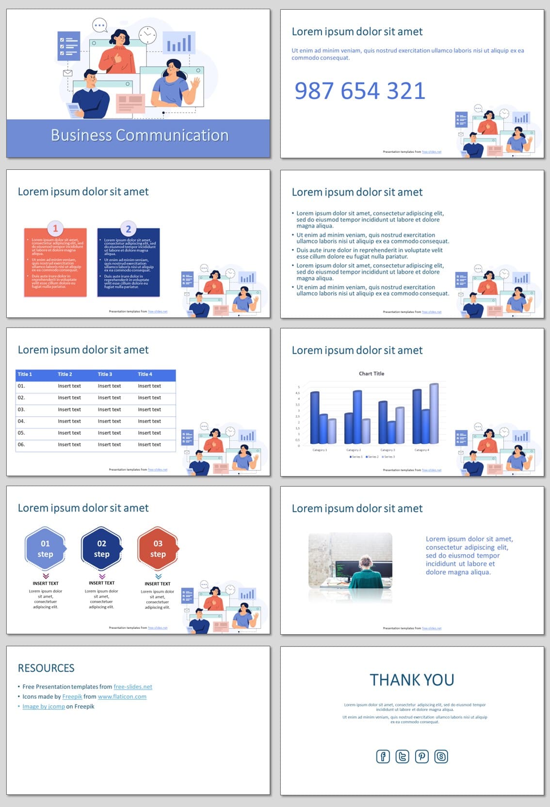 Free Business Communication PowerPoint Template and Google Slides Theme