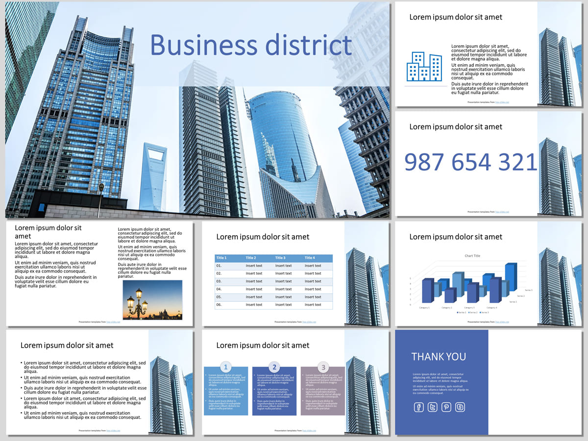 Business District  - Free Presentation Template
