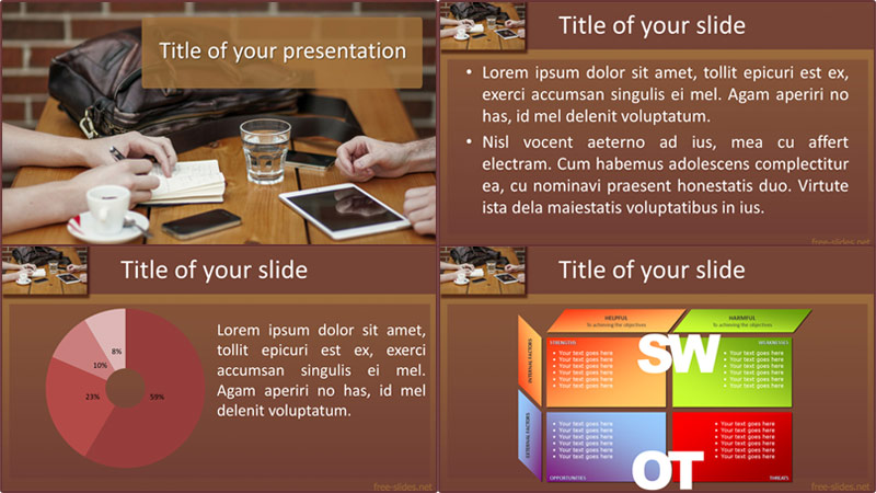 free business meeting powerpoint template widescreen from free-slides.net