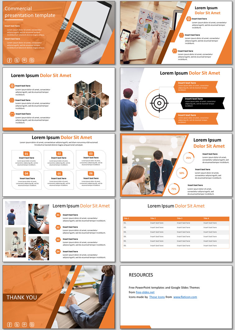  Commercial  Presentation Template  free PowerPoint  