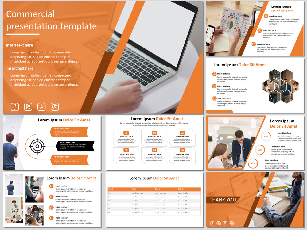  Commercial  Presentation Template  free PowerPoint  