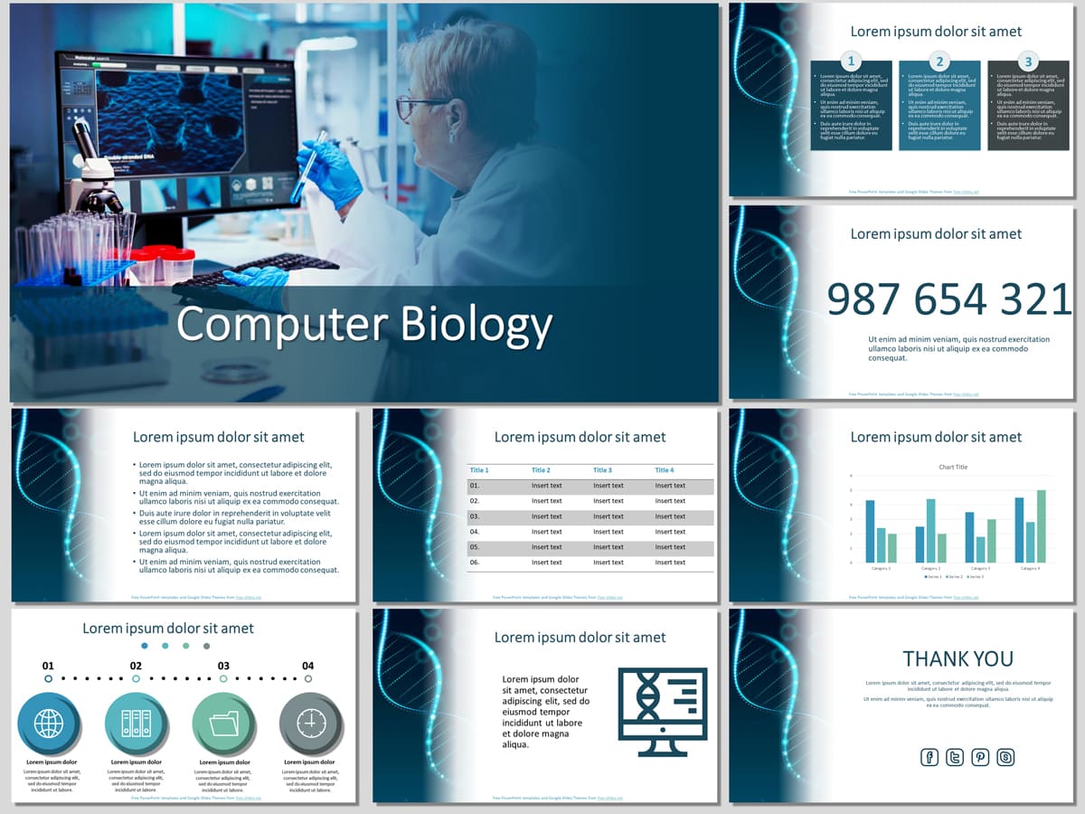 Computer Biology. Free PowerPoint Template and Google Slides Theme