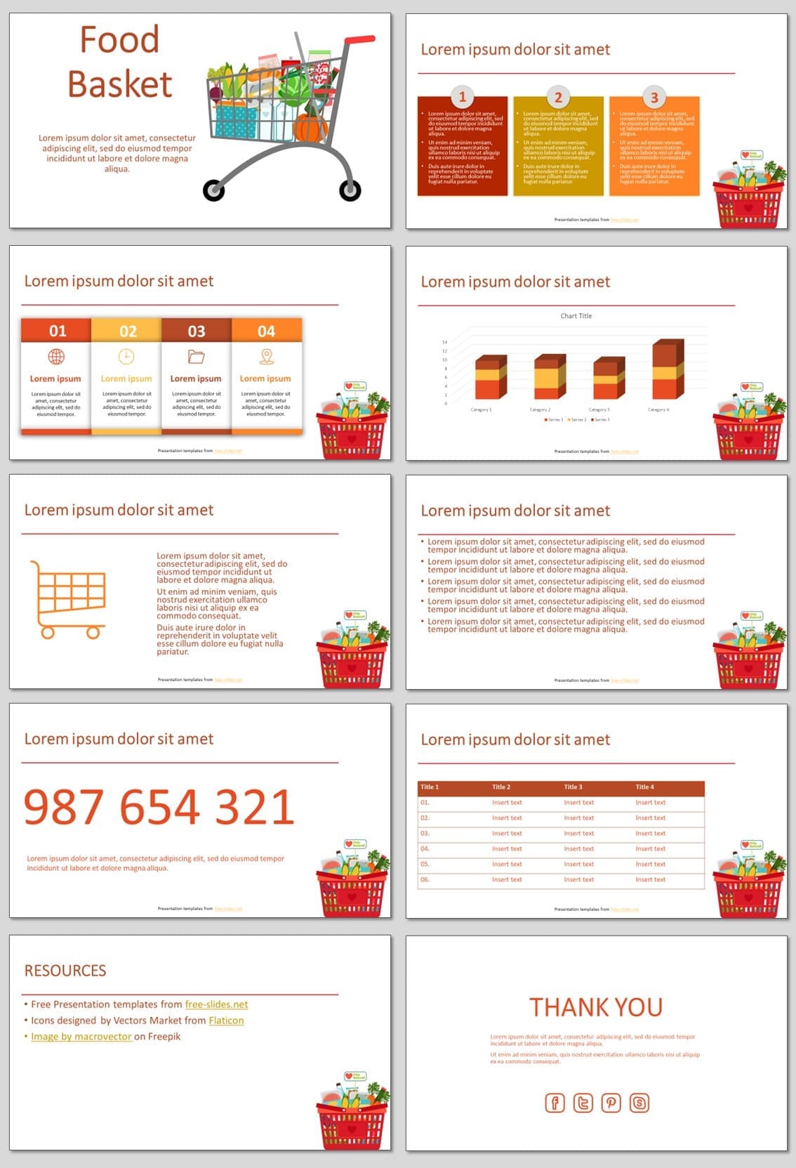 Food Basket - Free PowerPoint Template and Google Slides Theme
