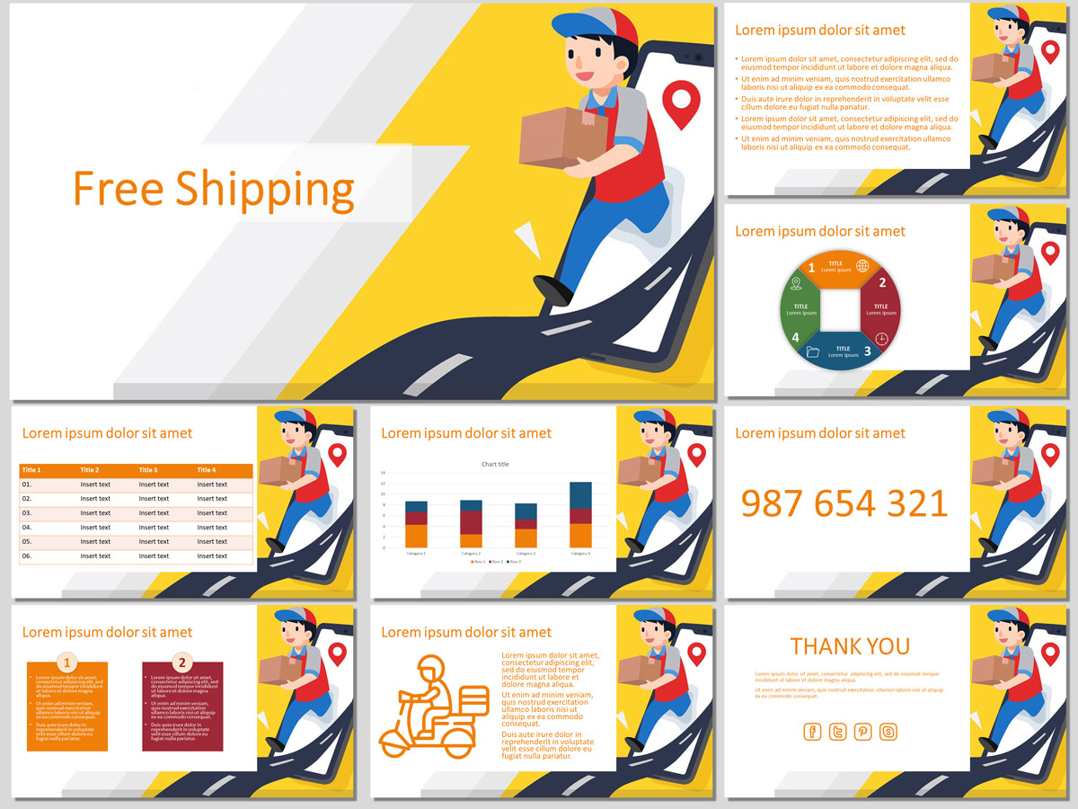 Free Shipping - Free PowerPoint Template and Google Slides Theme