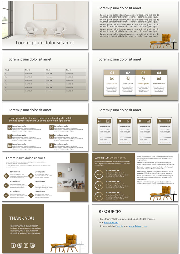 Free Furniture PowerPoint Template and Google Slides Theme