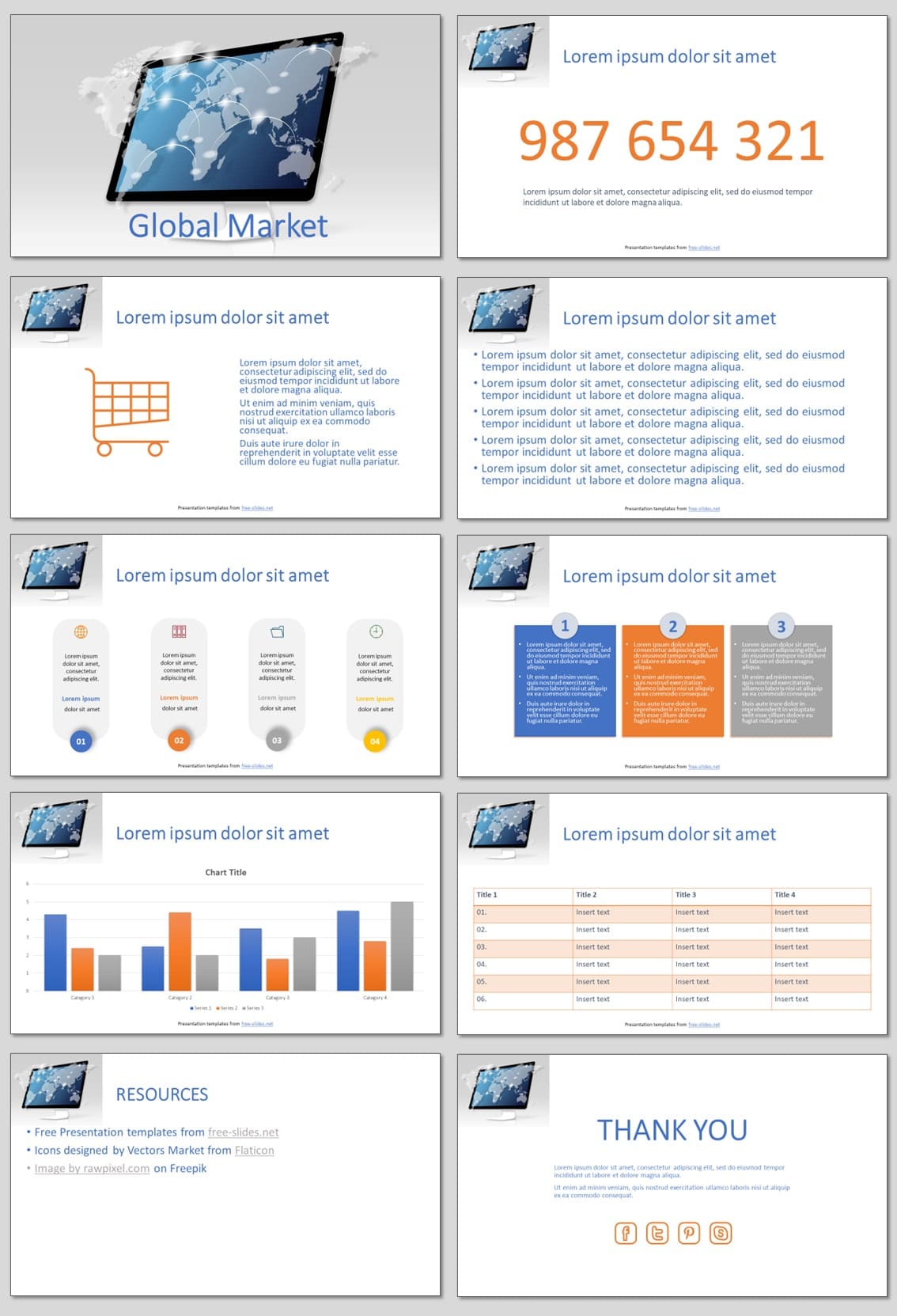 Global Market - Free PowerPoint Template and Google Slides Theme