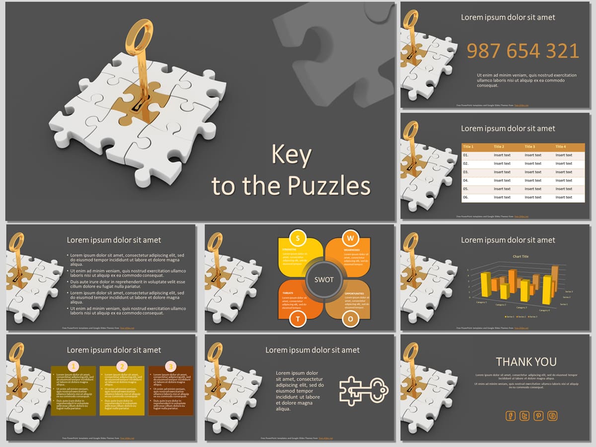Key to the Puzzles - Free PowerPoint Template and Google Slides Theme