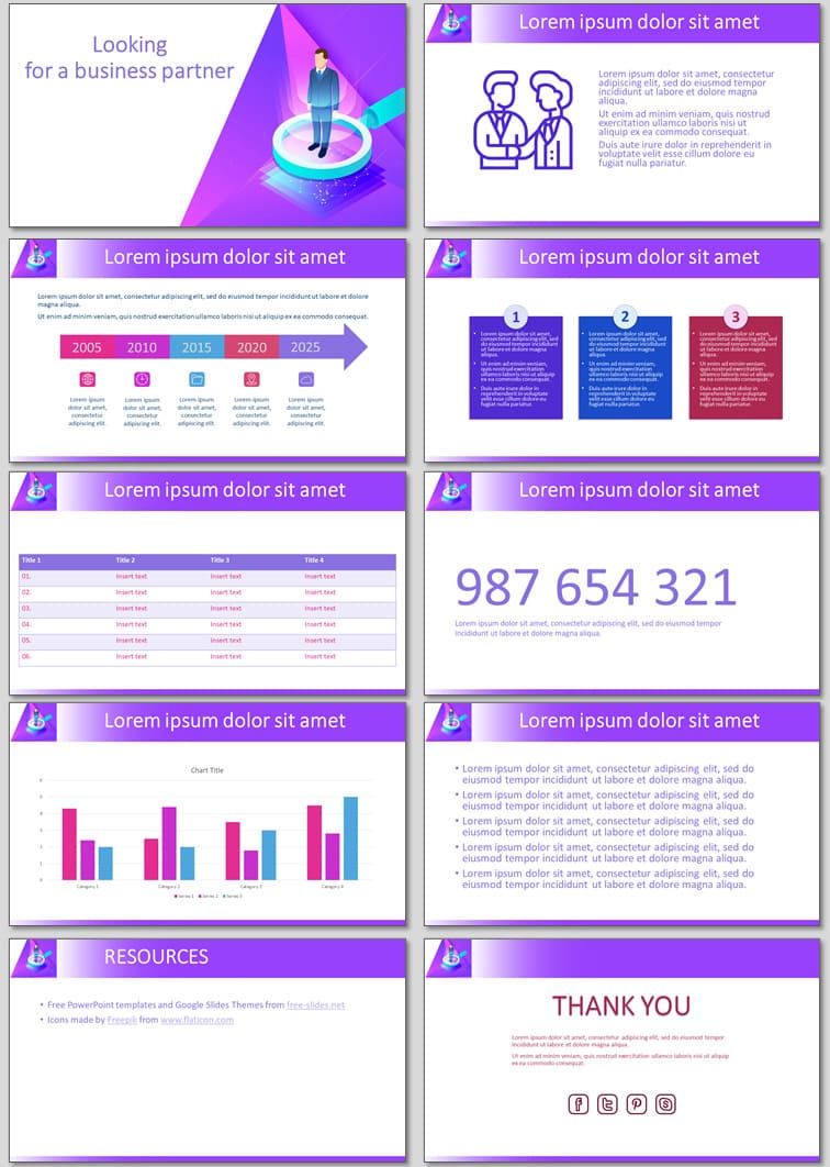Looking For A Business Partner - Free Presentation Template