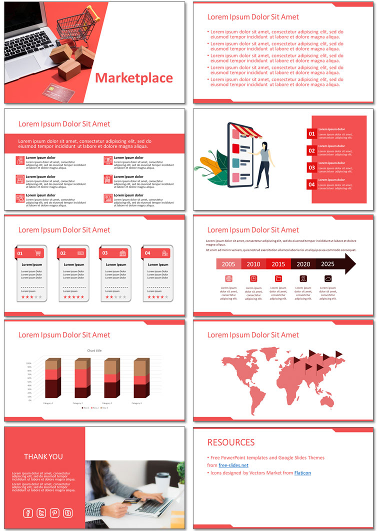 Free Marketplace PowerPoint Template and Google Slides Theme