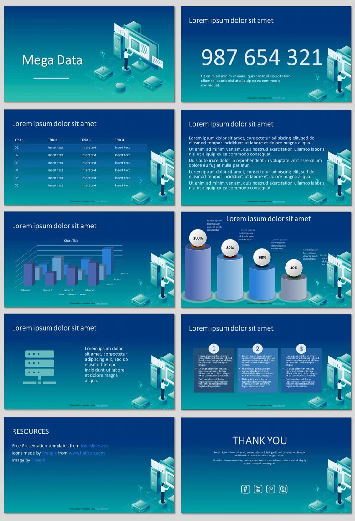 Free Mega Data PowerPoint Template and Google Slides Theme